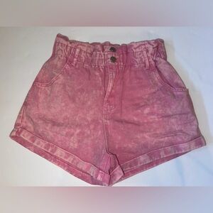 Pink denim shorts